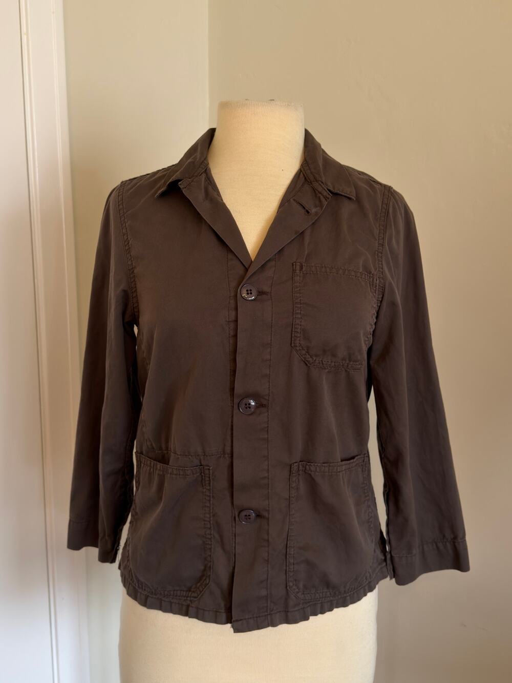 VINTAGE OLIVE ZUCCA TRAVAIL BY ISSEY MIYAKE TOP SZ S